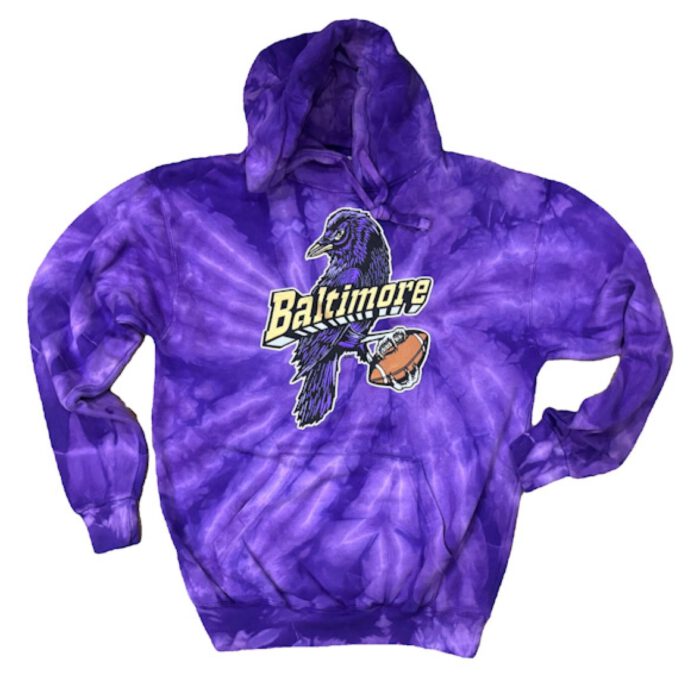 Purple Tie Dye Baltimore Bird Hooded Sweatshirt