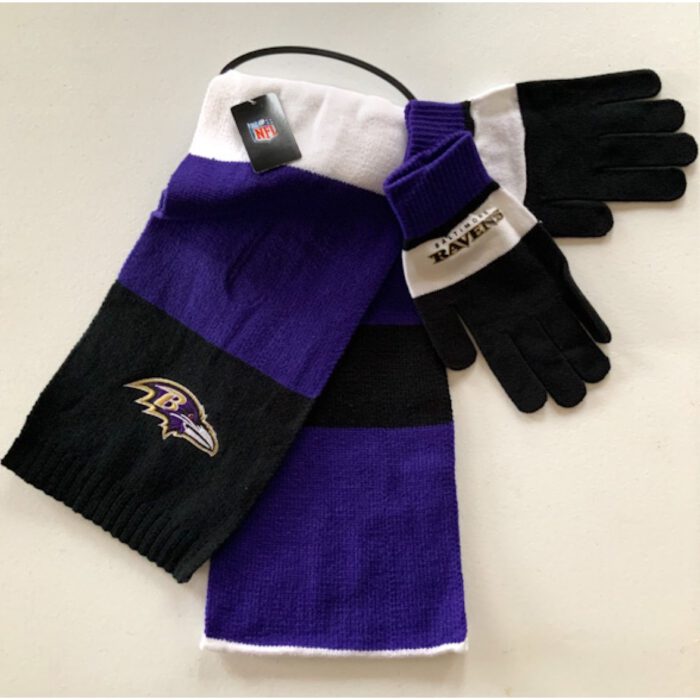 Baltimore Ravens Team Scarf & Glove Set