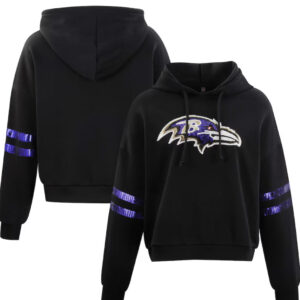 Baltimore Ravens Women's Cropped Sequin Pullover